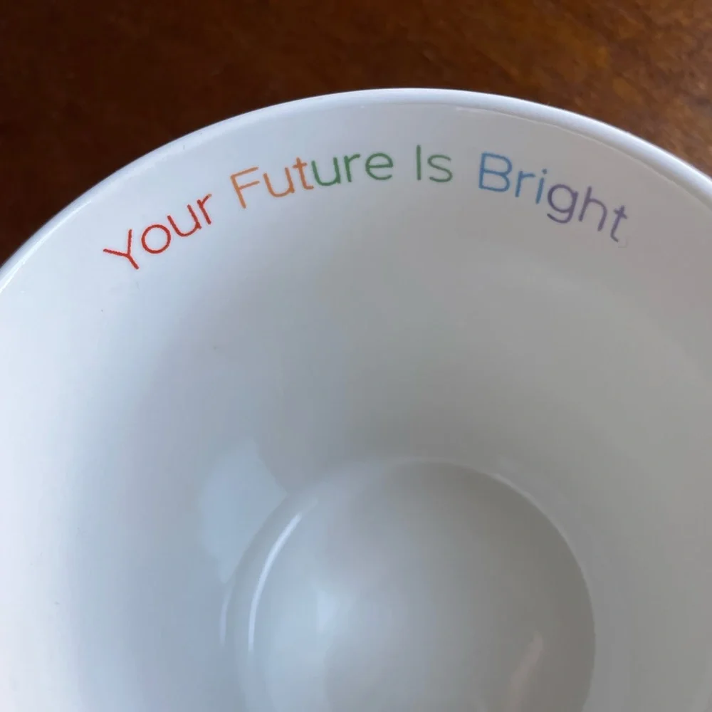 Williams Sonoma Rainbow Pride Star Your Future is Bright ceramic mug
